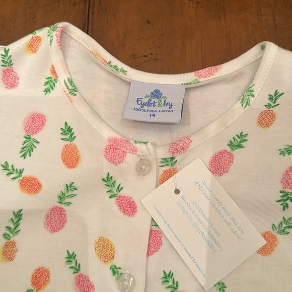 NWT Eyelet & Ivy Estelle Pima Romper in Pineapple Punch - size 14 - price firm - Picture 5 of 7